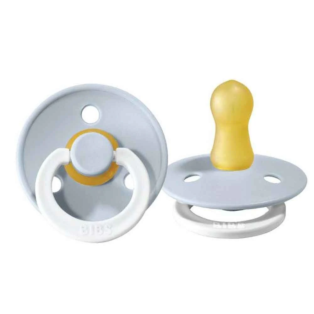 BIBS Night Glow Dummy 2 Pack - Baby Blue