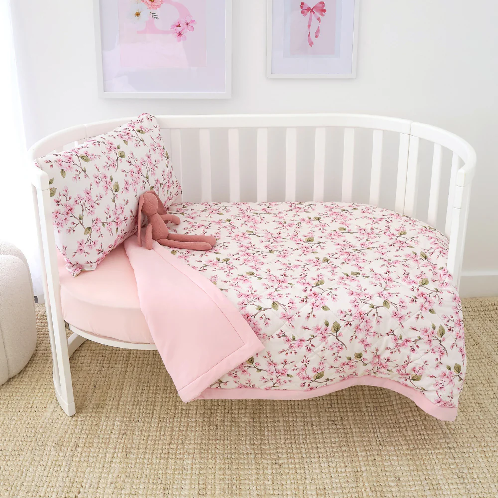 Bundle - Cherry Blossom Cot Comforter & Toddler Pillowcase - Image 2