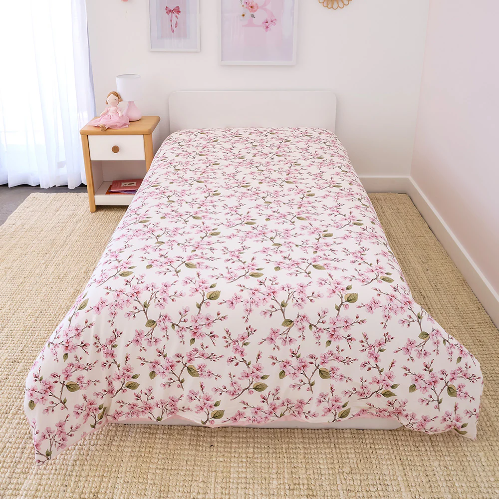 Bundle - Cherry Blossom Single Bedding - 1 x Sheet + 1 x Quilt Cover + 1 x Pillowcase - Image 3