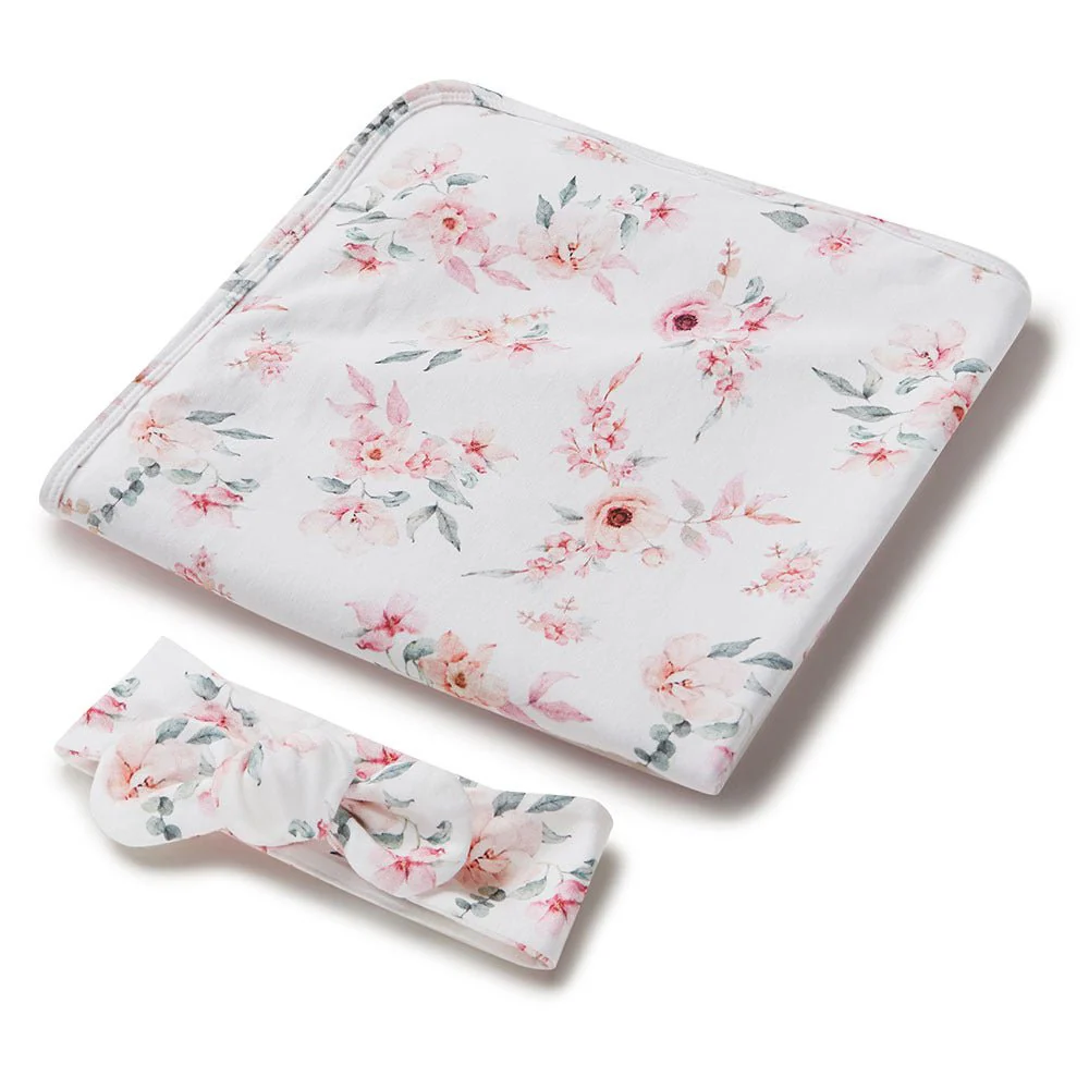 Camille Organic Jersey Wrap & Topknot Set - Image 2