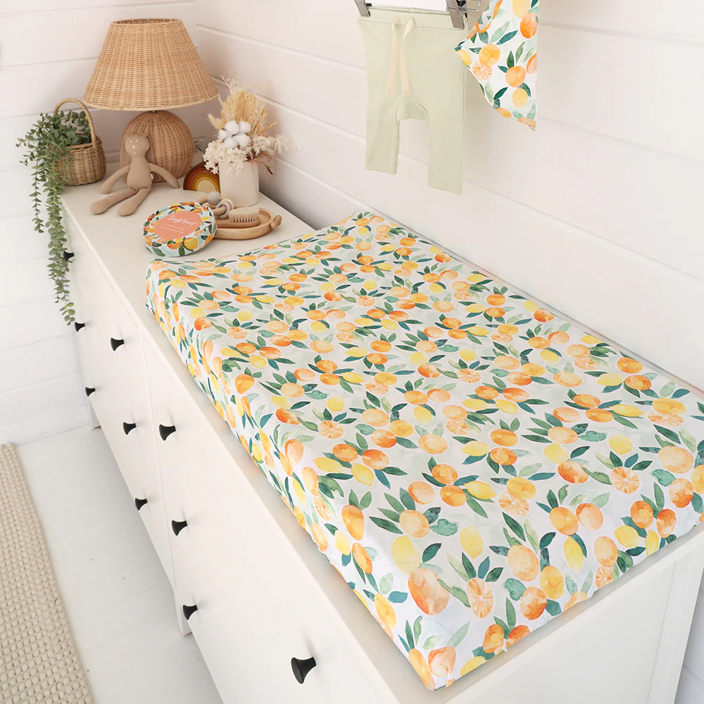 Citrus Squeeze Organic Bassinet Sheet / Change Pad Cover - Image 3