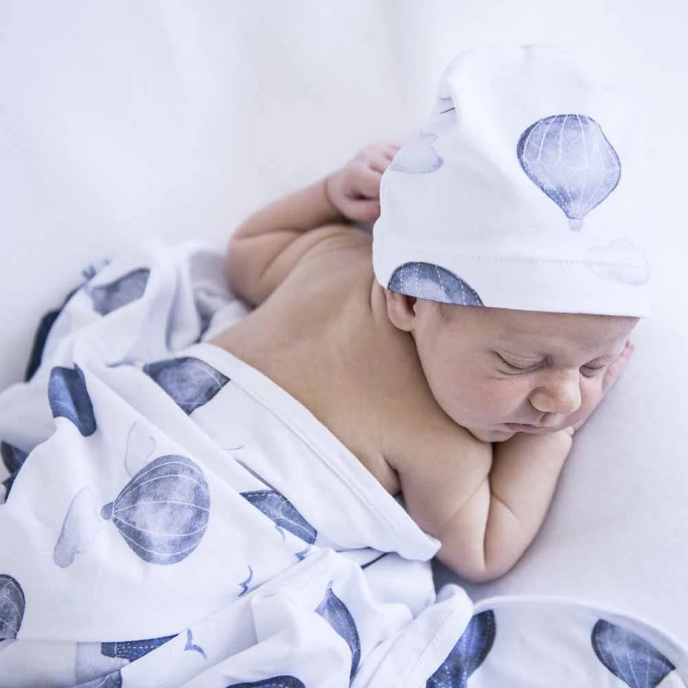 Cloud Chaser Organic Jersey Wrap & Beanie Set - Image 3