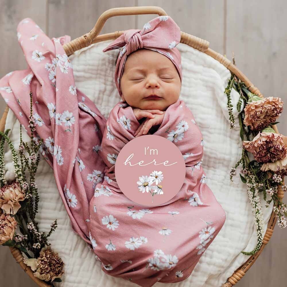 Daisy Organic Jersey Wrap & Topknot Set