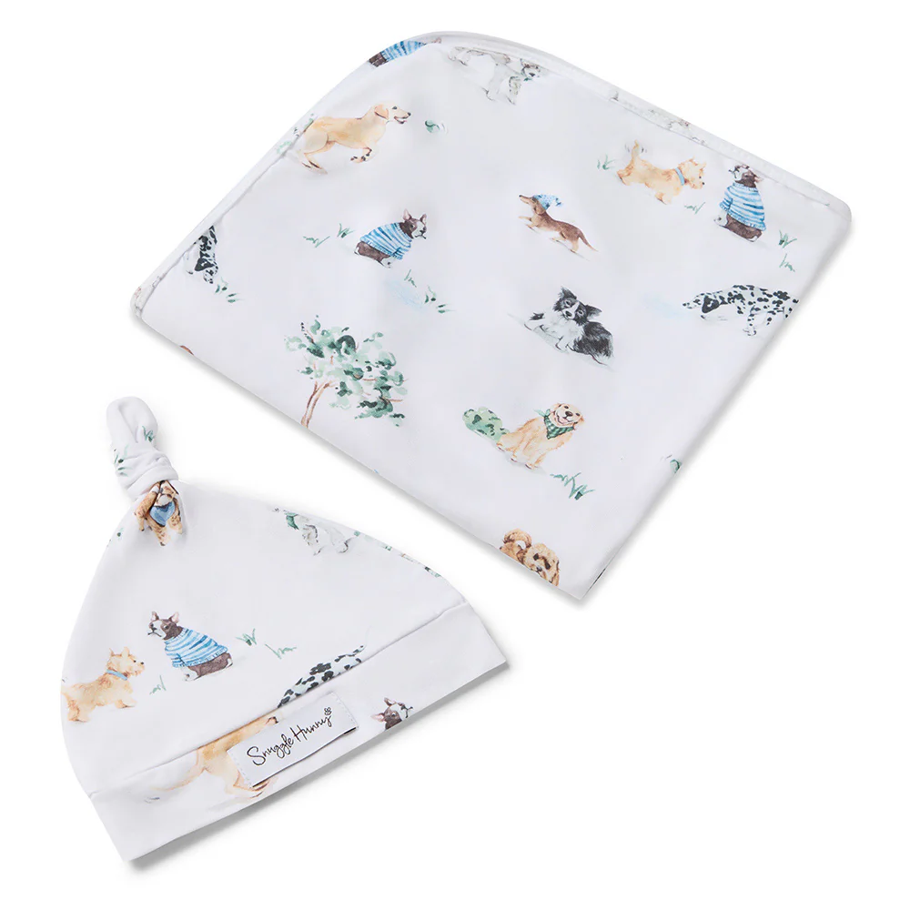 Dog Park Organic Jersey Wrap & Beanie Set - Image 2