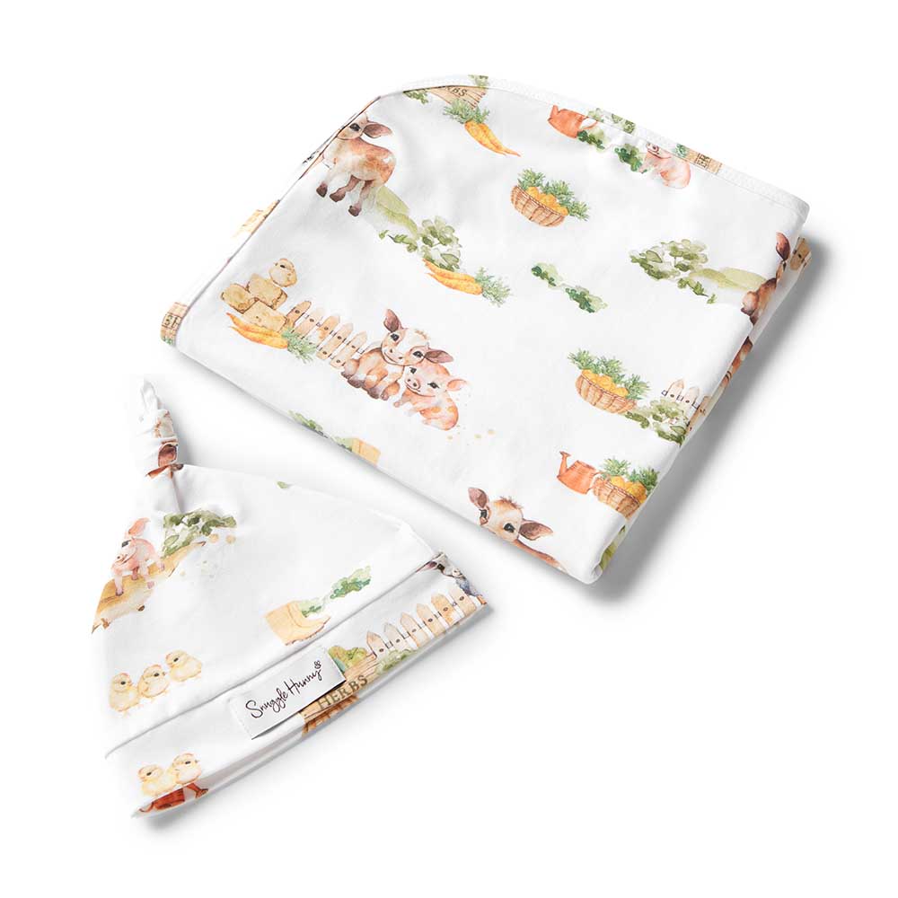 Farm Organic Jersey Wrap & Beanie Set - Image 2