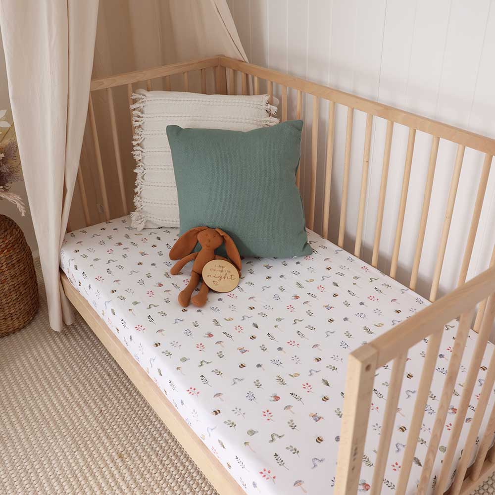 Garden Friends Organic Fitted Cot Sheet