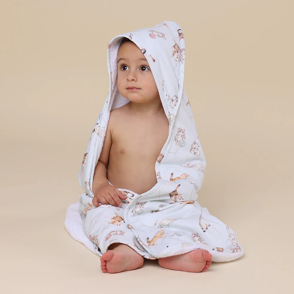 Kittens Organic Baby Towel & Wash Cloth Set - Image 3