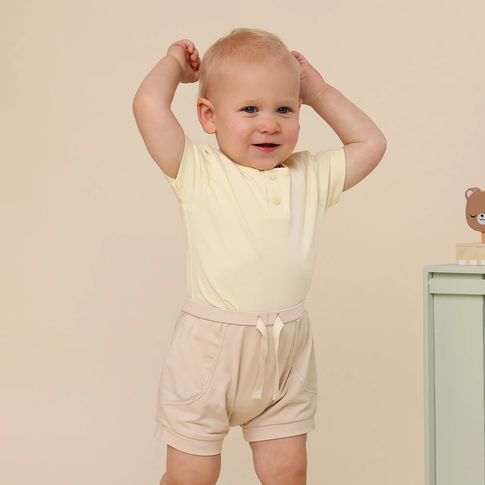 Lemon Sorbet Short Sleeve Organic Bodysuit - Image 2