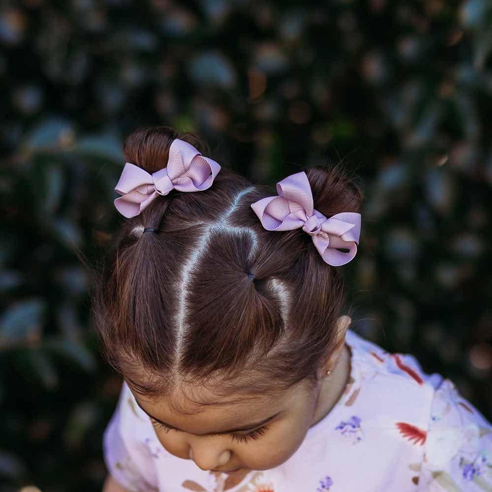 Lilac Piggy Tail Hair Clips - Pair