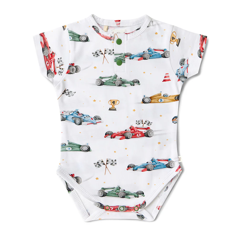 Little Racers Short Sleeve Organic Bodysuit - Image 2