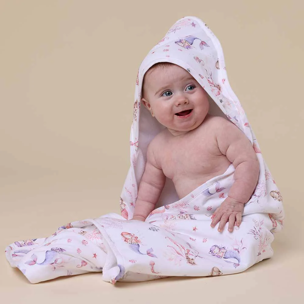 Mermaid Organic Hooded Baby Towel - Image 3