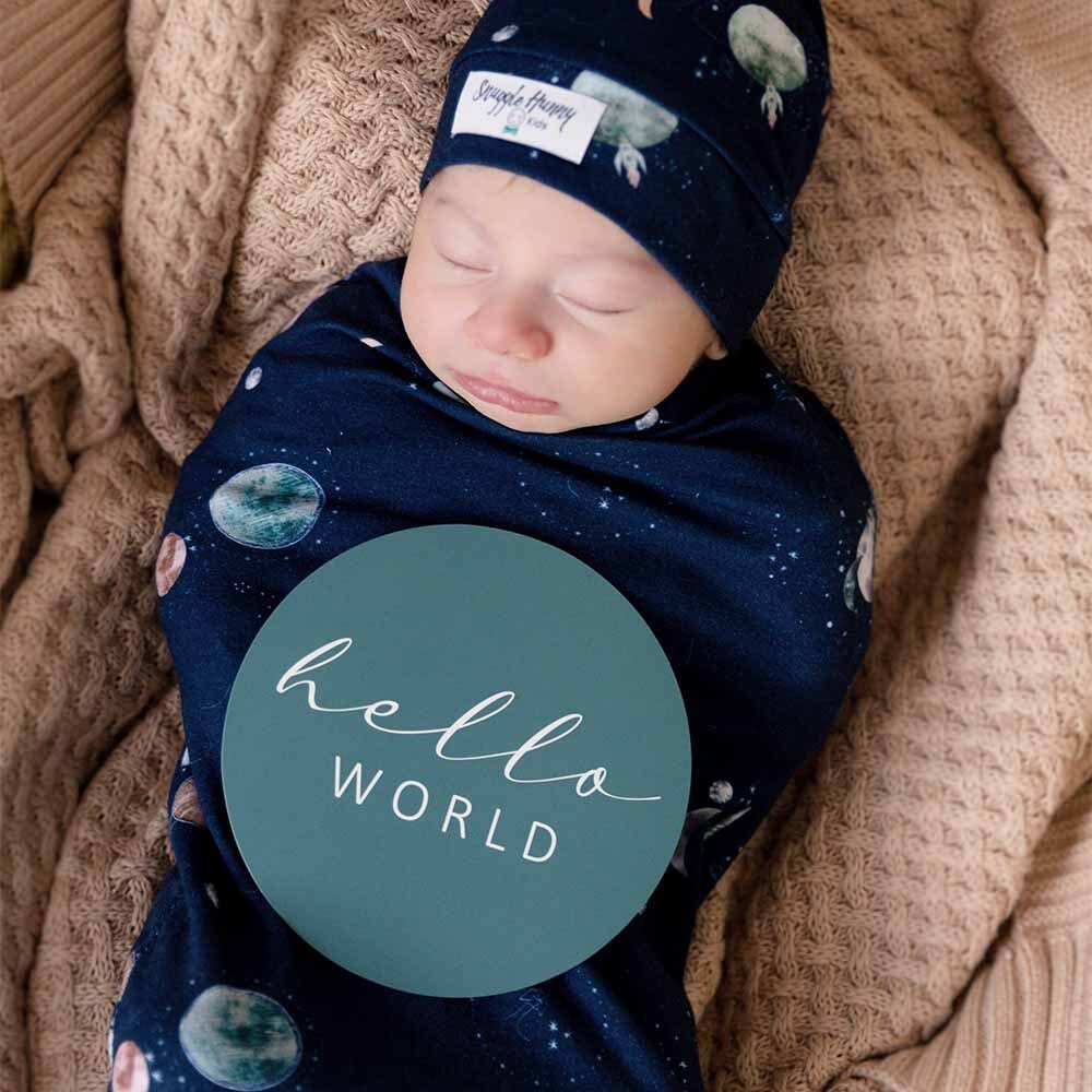 Milky Way Organic Jersey Wrap & Beanie Set - Image 10