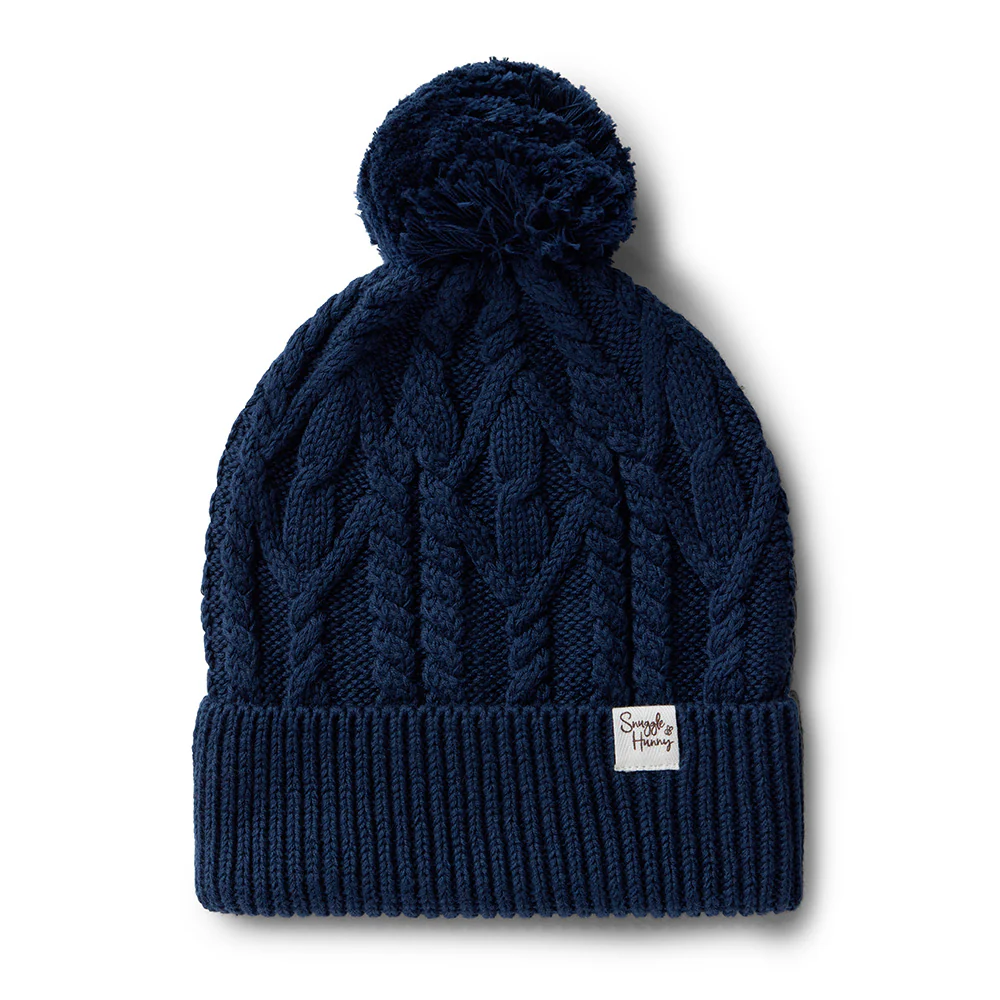 Navy Organic Adult Knit Beanie - Image 2