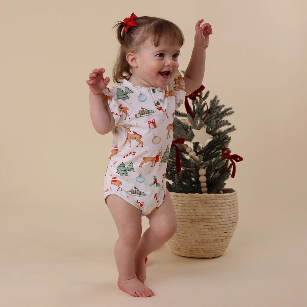 Prancer & Friends Short Sleeve Organic Bodysuit with Frill - Image 8