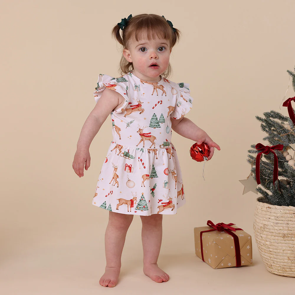 Prancer & Friends Short Sleeve Organic Dress