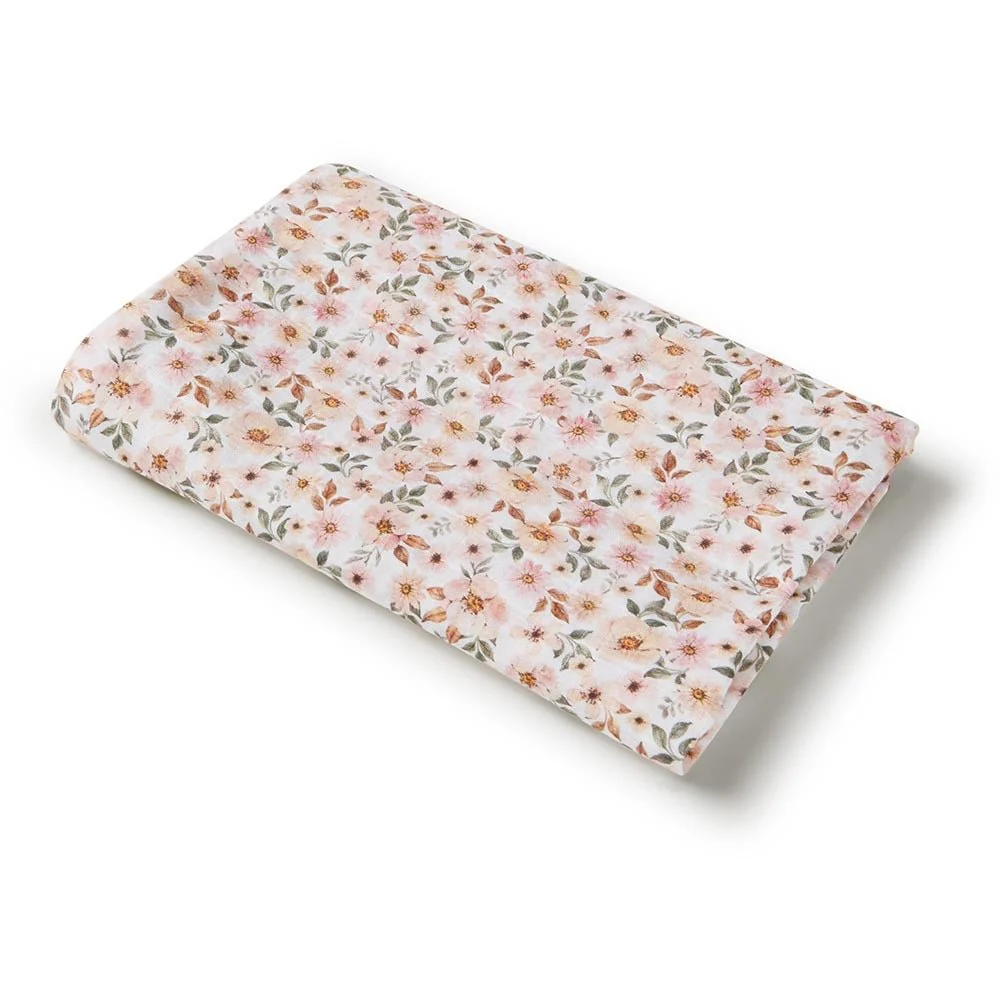 Spring Floral Organic Muslin Wrap - Image 3