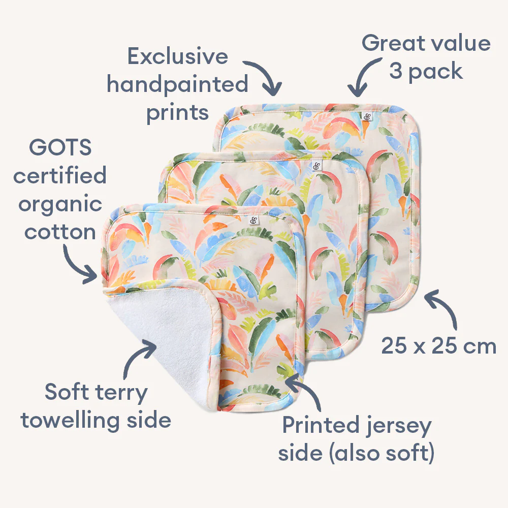 Summer Palm Organic Wash Cloths - 3 Pack - Image 2