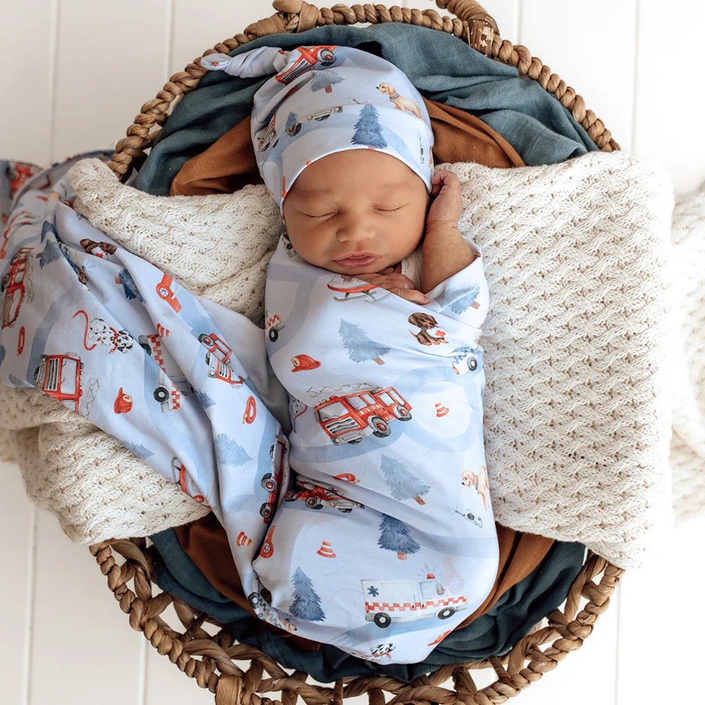 To The Rescue Organic Jersey Wrap & Beanie Set