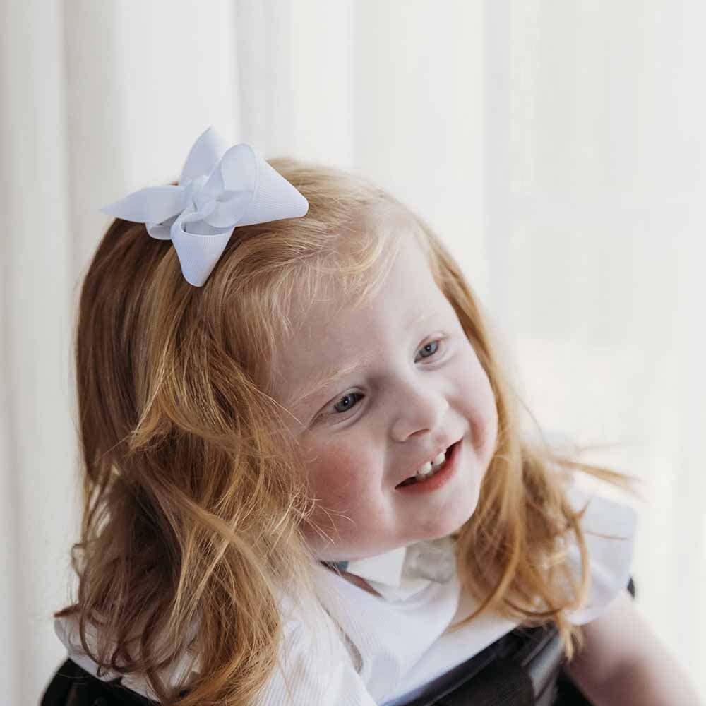 White Bow Hair Clip